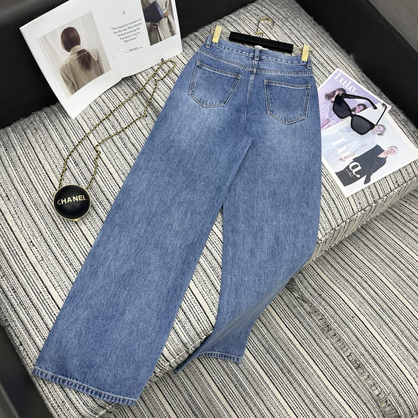 C 25 Logo printed straight leg jeans