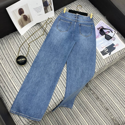 C 25 Logo printed straight leg jeans