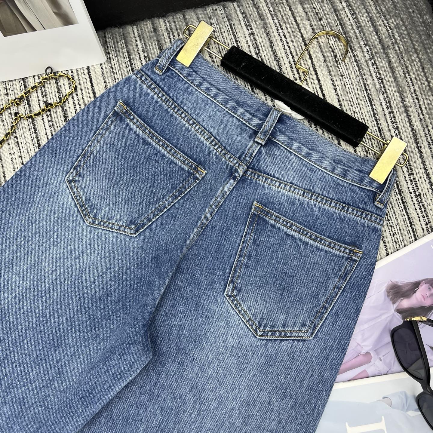 C 25 Logo printed straight leg jeans