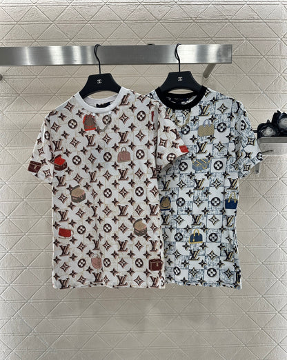 L 25 Luggage Print Chain Short Sleeves