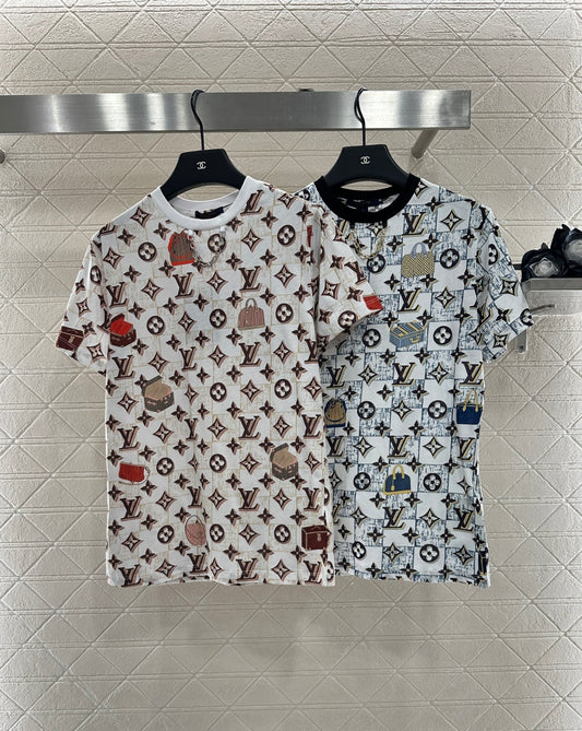 L 25 Luggage Print Chain Short Sleeves