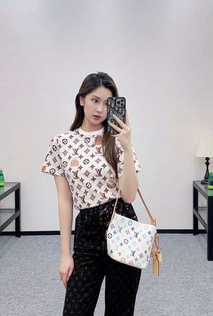 L 25 Luggage Print Chain Short Sleeves
