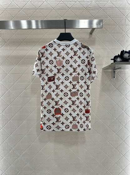 L 25 Luggage Print Chain Short Sleeves