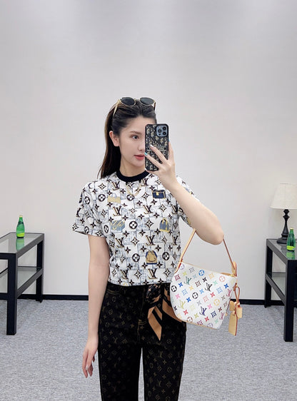 L 25 Luggage Print Chain Short Sleeves
