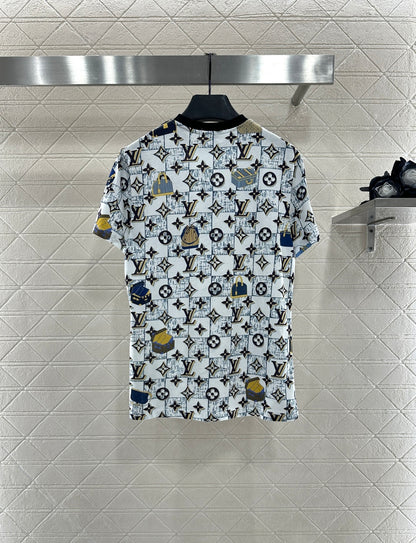 L 25 Luggage Print Chain Short Sleeves