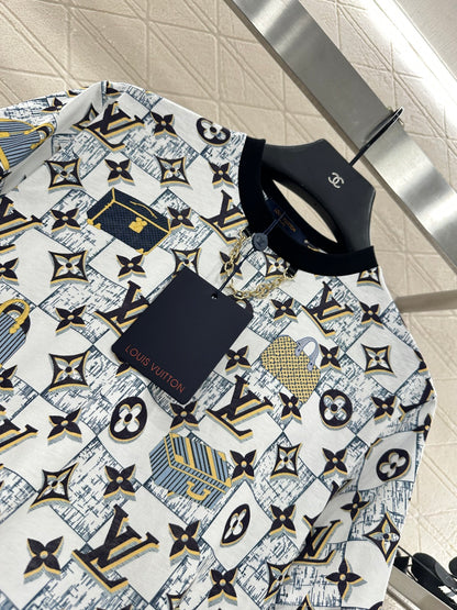 L 25 Luggage Print Chain Short Sleeves