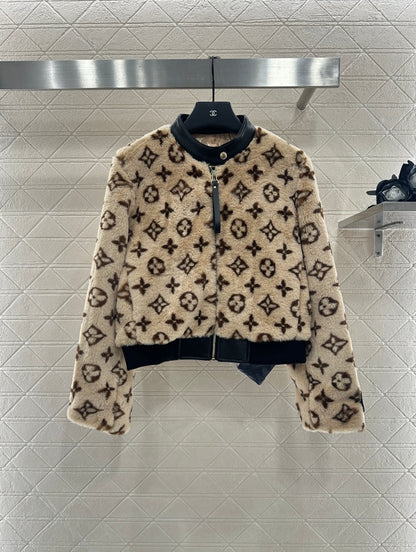 L 25 Lambswool leather collar jacket