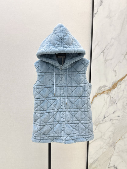 Di 25 New eco-friendly faux mink hooded vest jacket