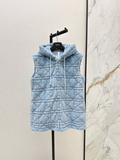 Di 25 New eco-friendly faux mink hooded vest jacket
