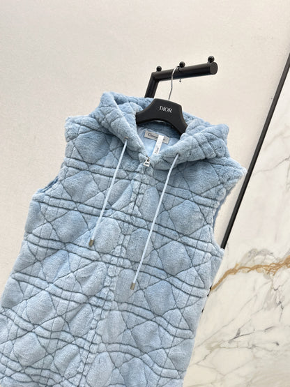 Di 25 New eco-friendly faux mink hooded vest jacket