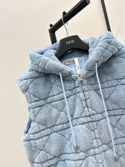 Di 25 New eco-friendly faux mink hooded vest jacket