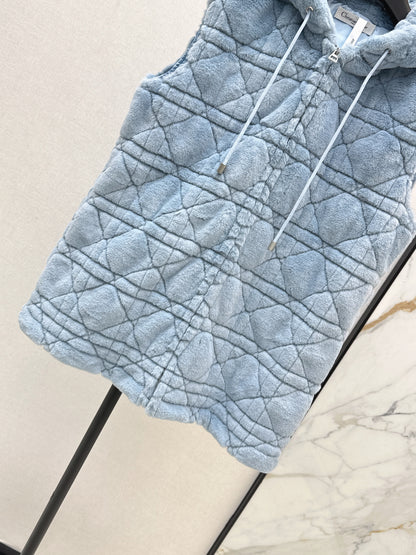 Di 25 New eco-friendly faux mink hooded vest jacket