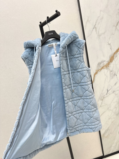 Di 25 New eco-friendly faux mink hooded vest jacket