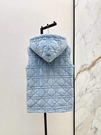 Di 25 New eco-friendly faux mink hooded vest jacket