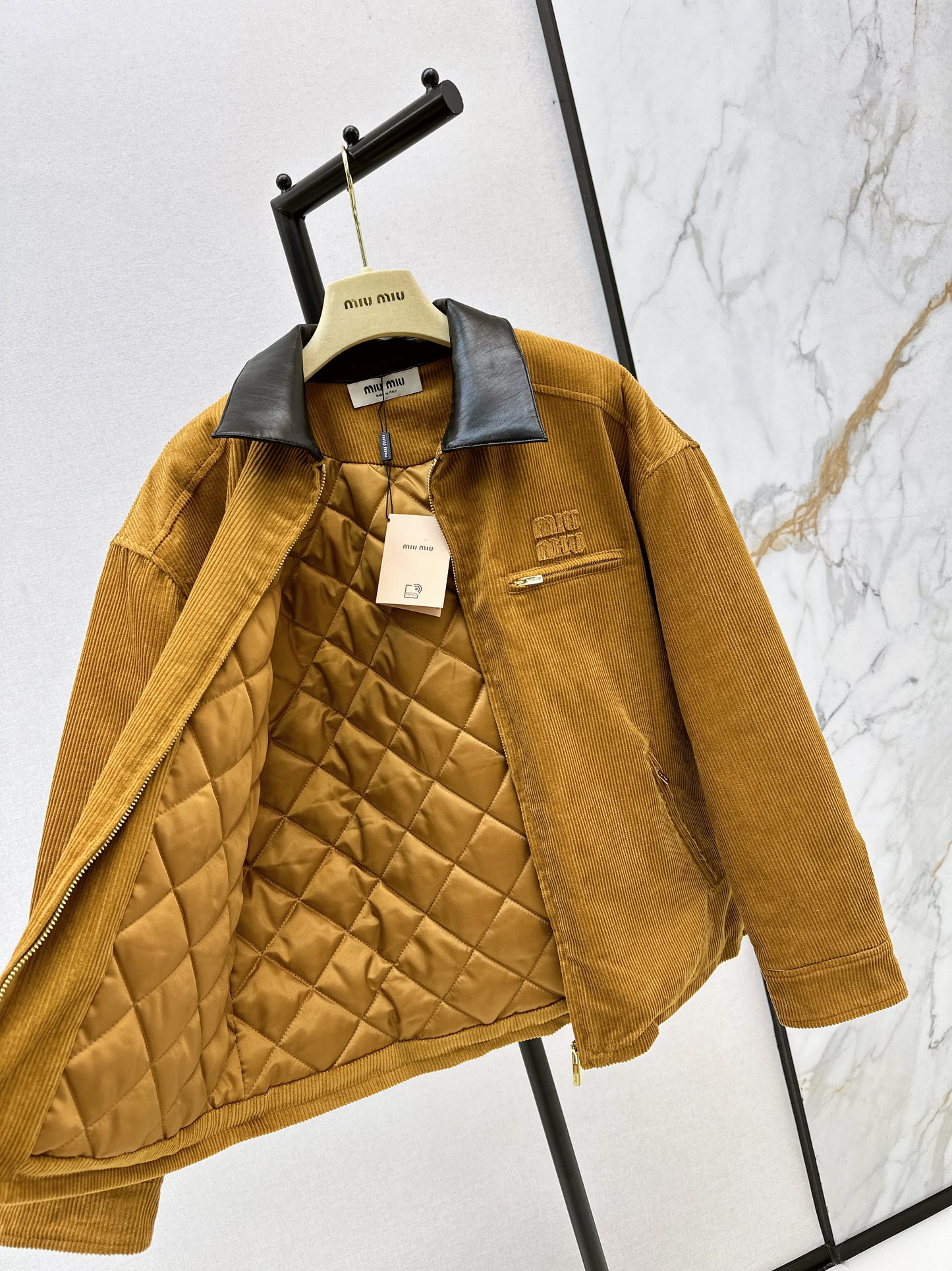 Mi 25 patchwork corduroy padded jacket(KHAKI/GREEN)