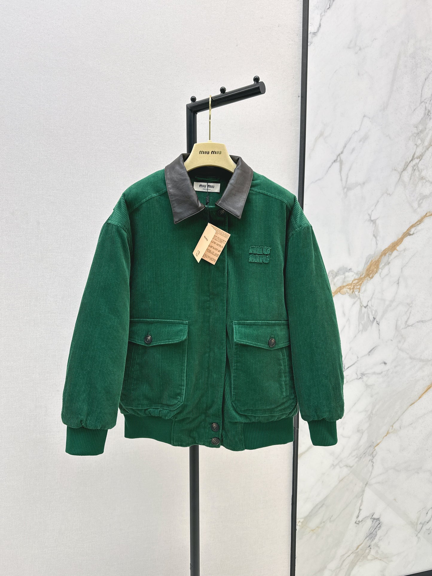 Mi 25 patchwork corduroy padded jacket(KHAKI/GREEN)