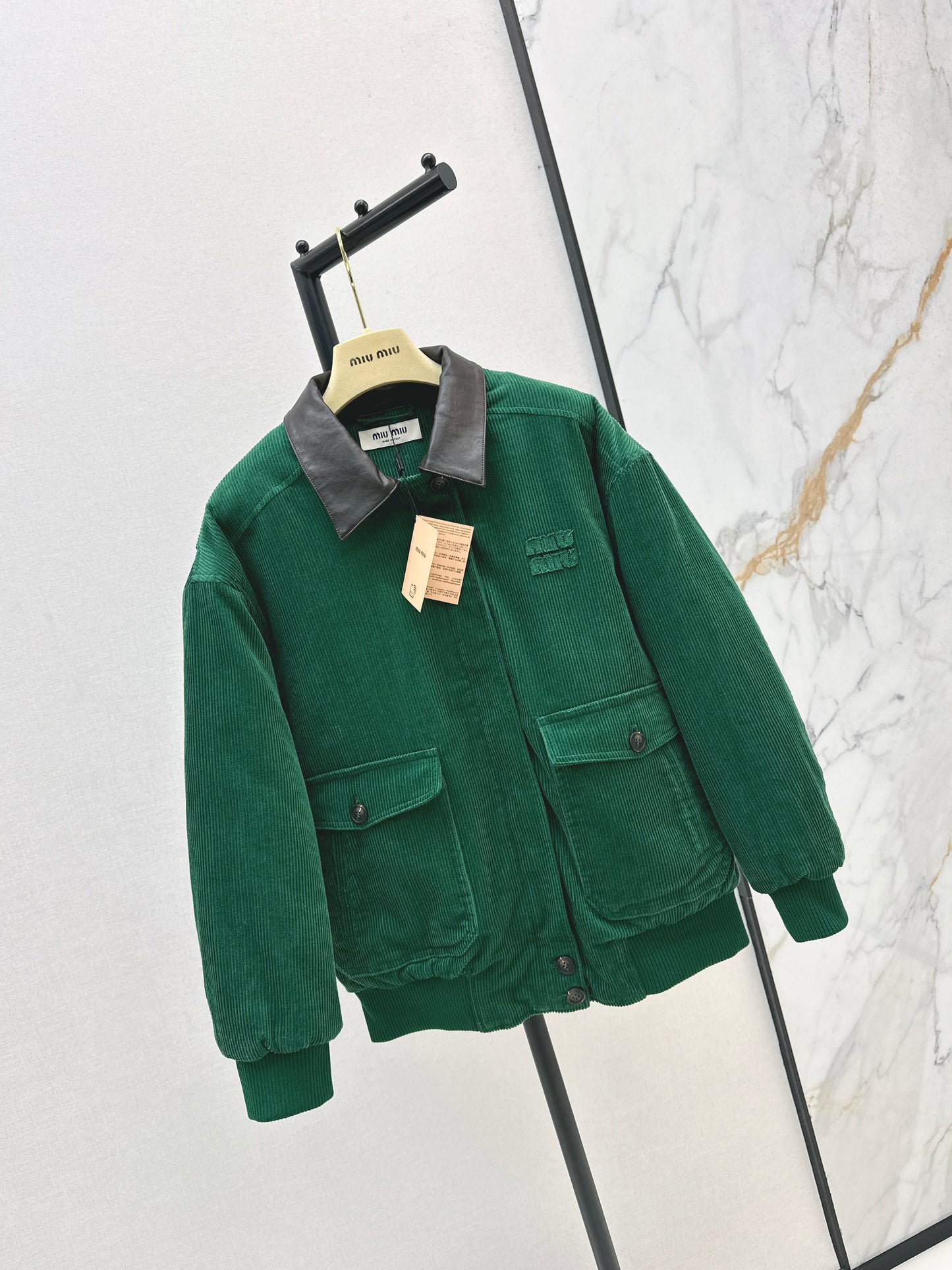 Mi 25 patchwork corduroy padded jacket(KHAKI/GREEN)