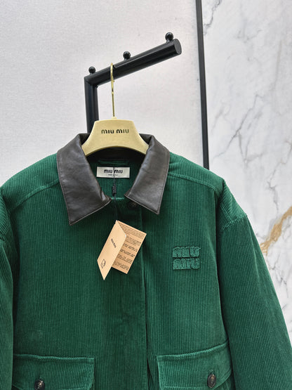 Mi 25 patchwork corduroy padded jacket(KHAKI/GREEN)