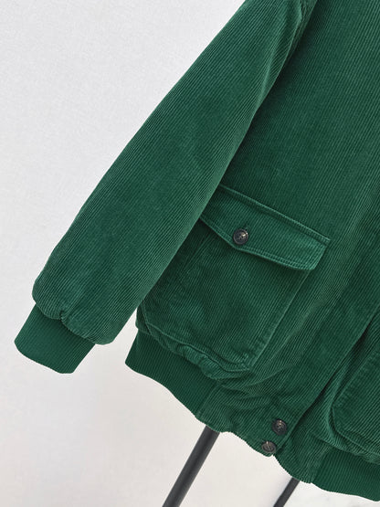 Mi 25 patchwork corduroy padded jacket(KHAKI/GREEN)
