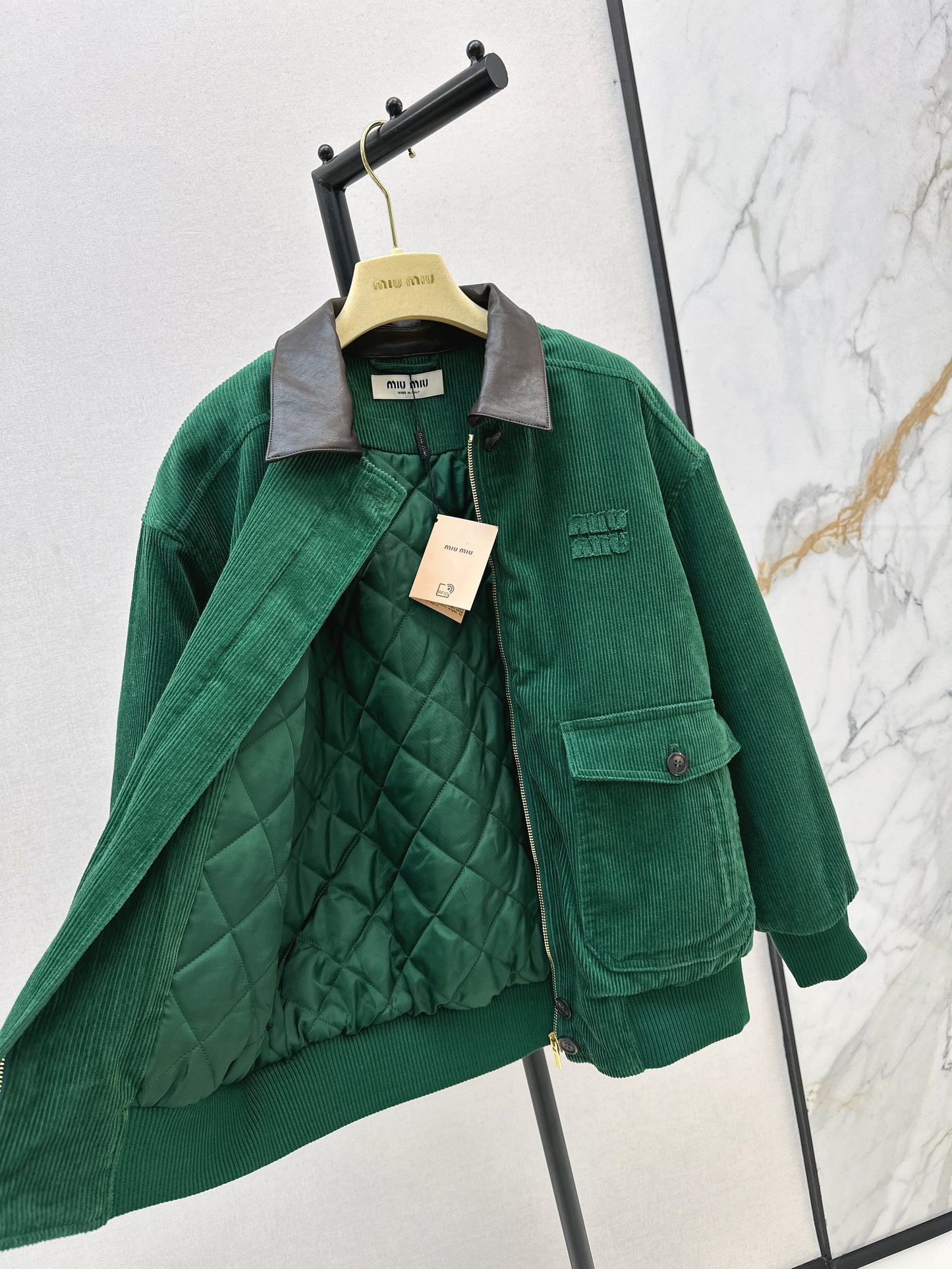 Mi 25 patchwork corduroy padded jacket(KHAKI/GREEN)