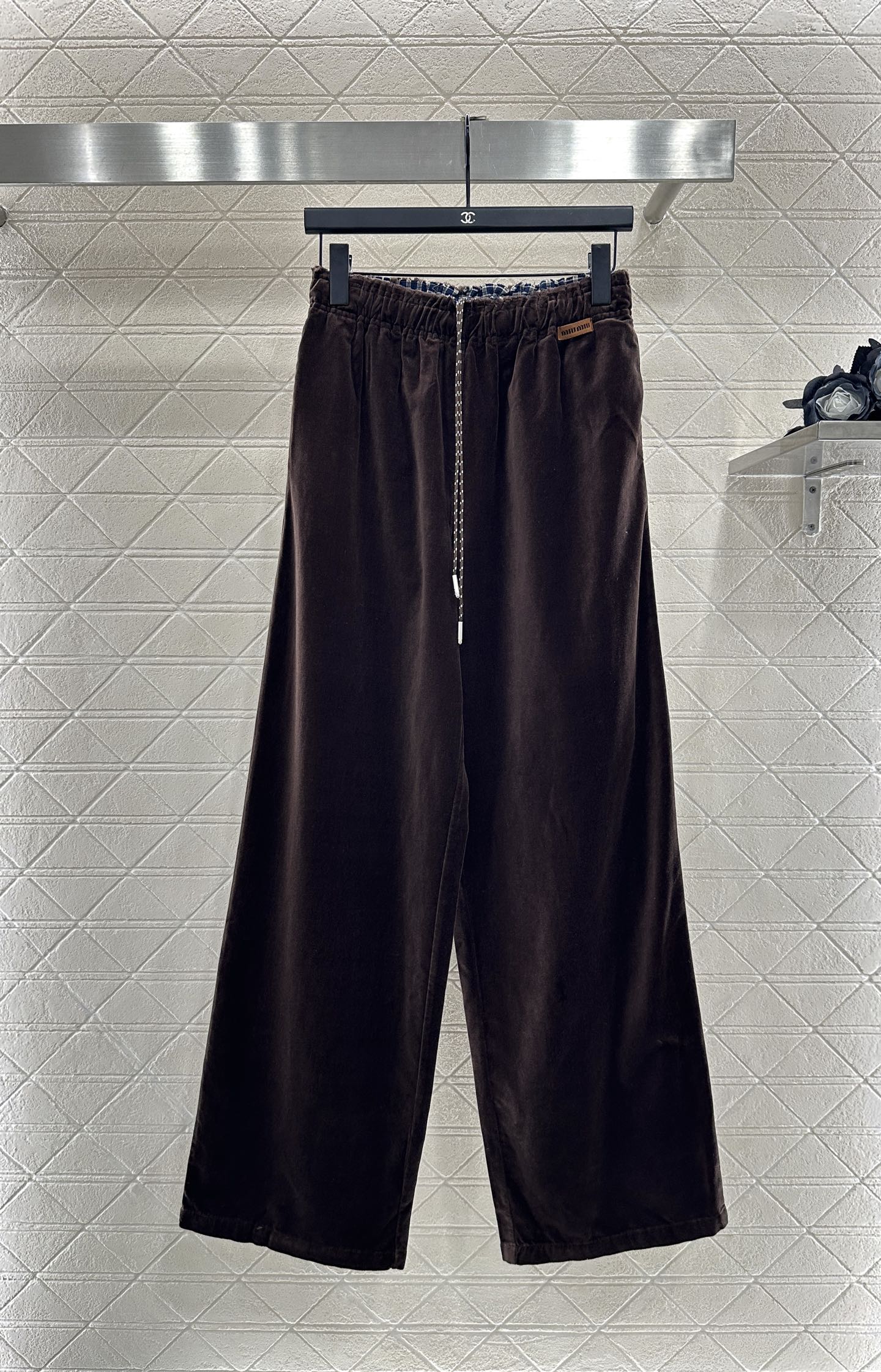 Mi 25 Drawstring wide leg pants(BROWN/NAVY)