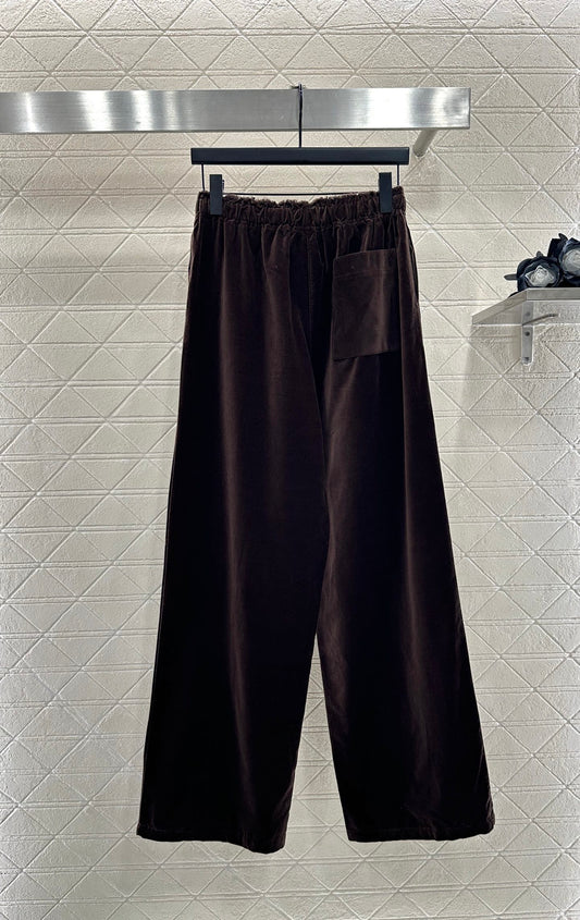 Mi 25 Drawstring wide leg pants(BROWN/NAVY)