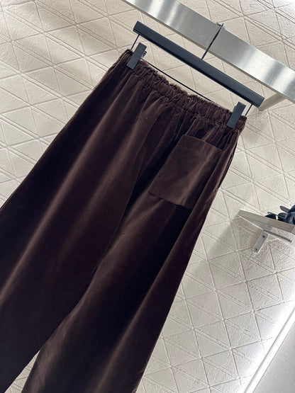Mi 25 Drawstring wide leg pants(BROWN/NAVY)