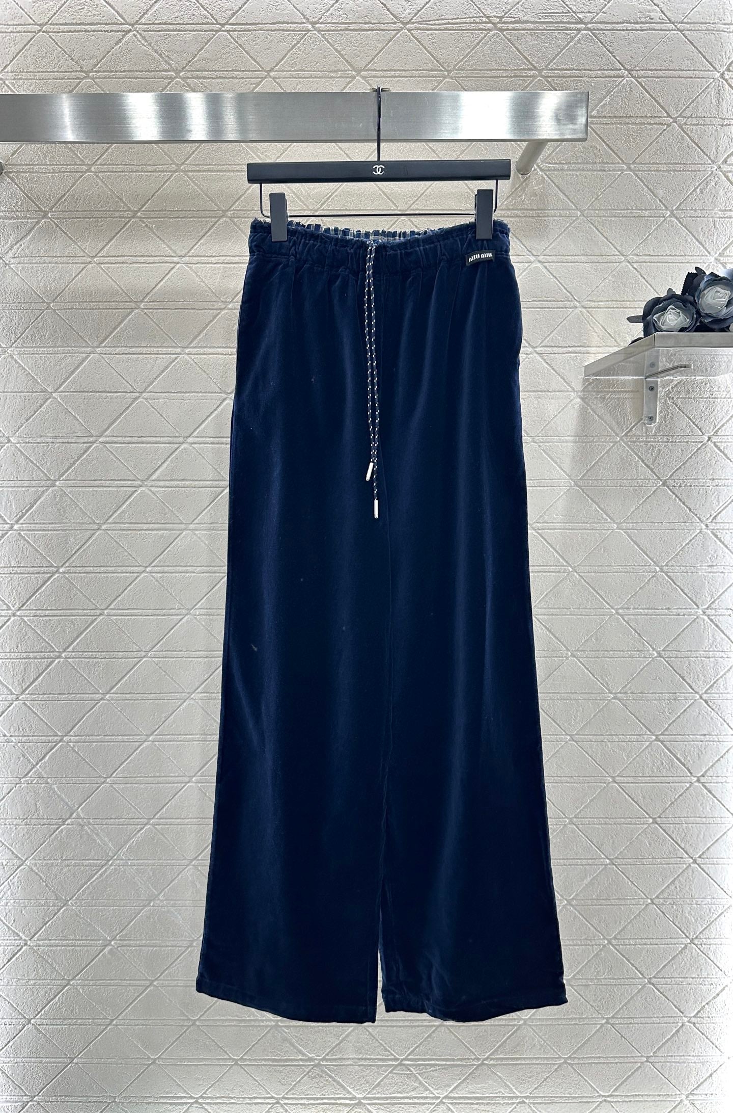 Mi 25 Drawstring wide leg pants(BROWN/NAVY)