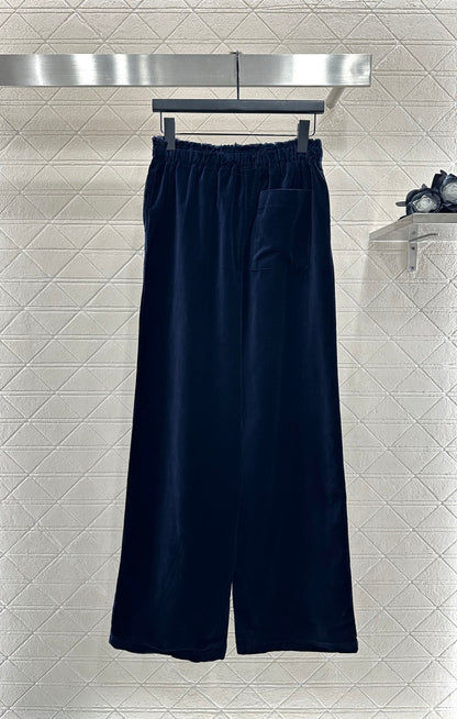 Mi 25 Drawstring wide leg pants(BROWN/NAVY)