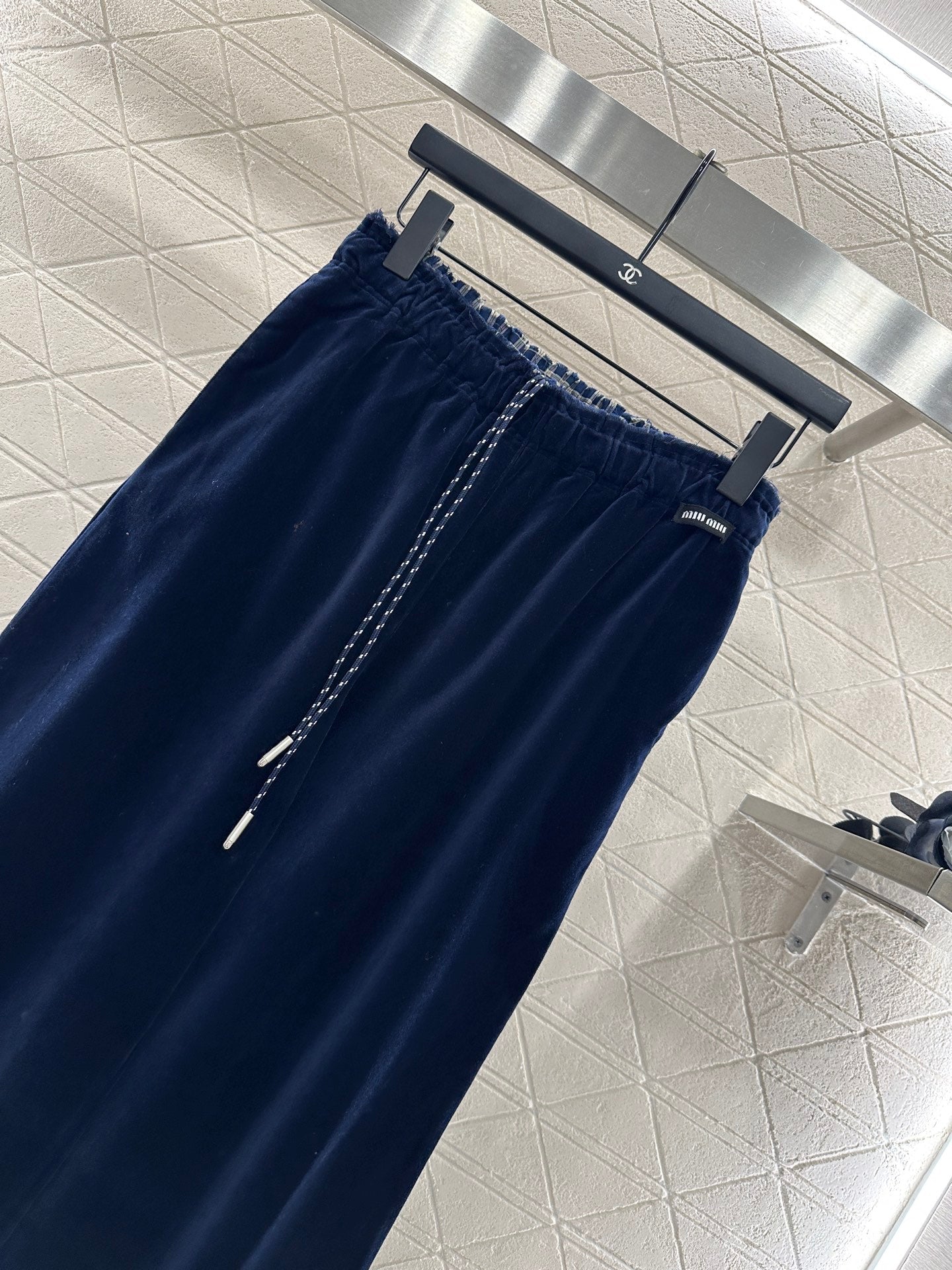 Mi 25 Drawstring wide leg pants(BROWN/NAVY)