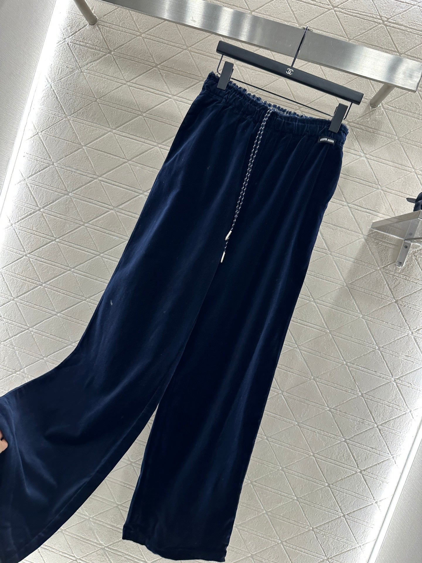 Mi 25 Drawstring wide leg pants(BROWN/NAVY)
