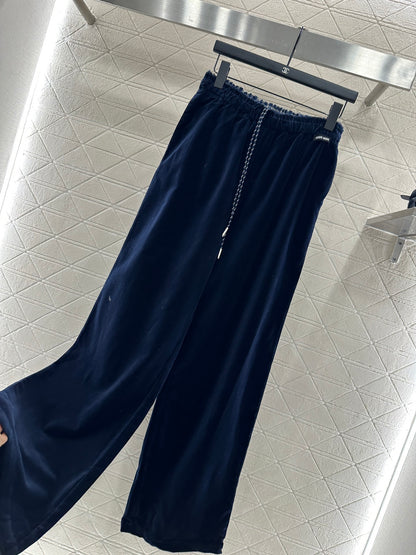 Mi 25 Drawstring wide leg pants(BROWN/NAVY)