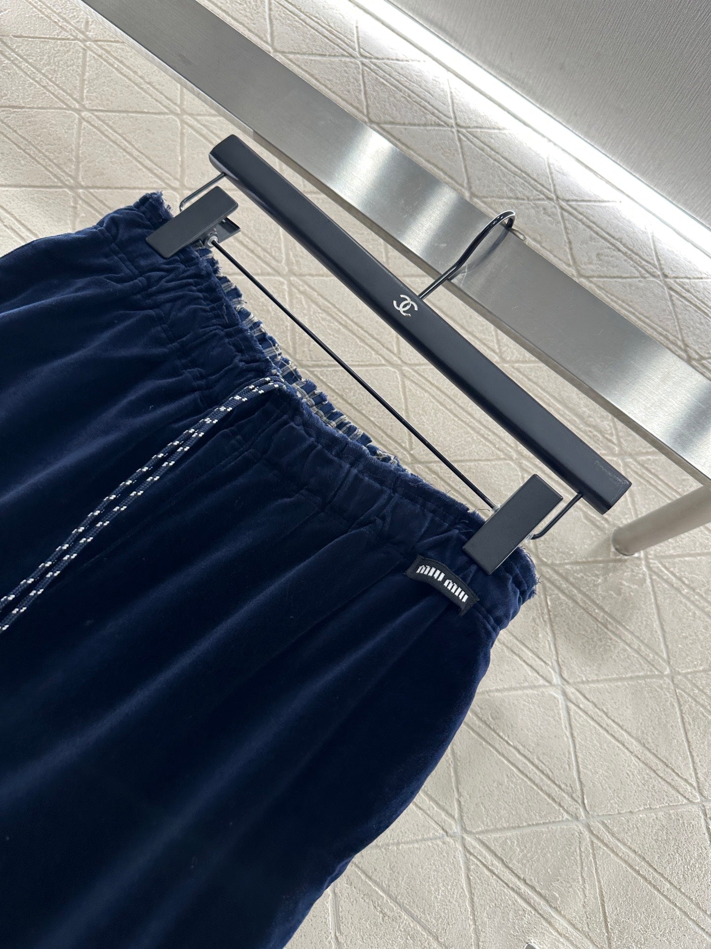 Mi 25 Drawstring wide leg pants(BROWN/NAVY)
