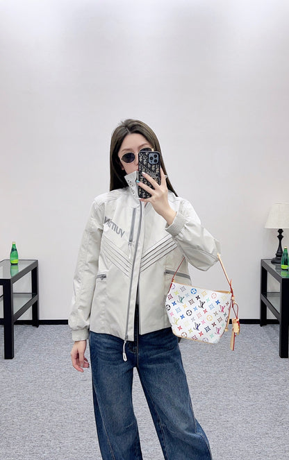 L 25 Fashion charging nylon jacket(GRAY/RED)