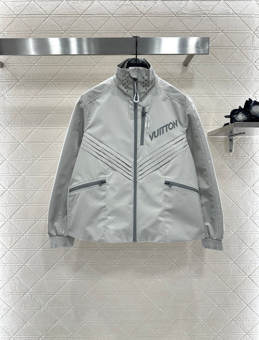 L 25 Fashion charging nylon jacket(GRAY/RED)