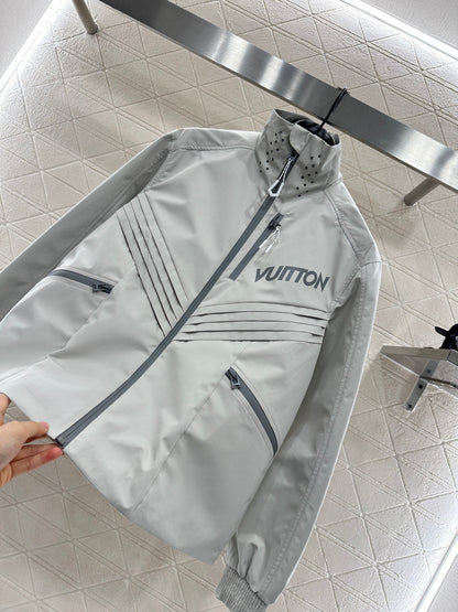 L 25 Fashion charging nylon jacket(GRAY/RED)