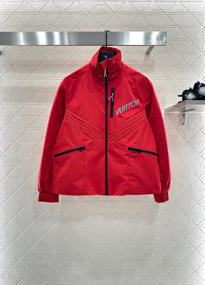 L 25 Fashion charging nylon jacket(GRAY/RED)