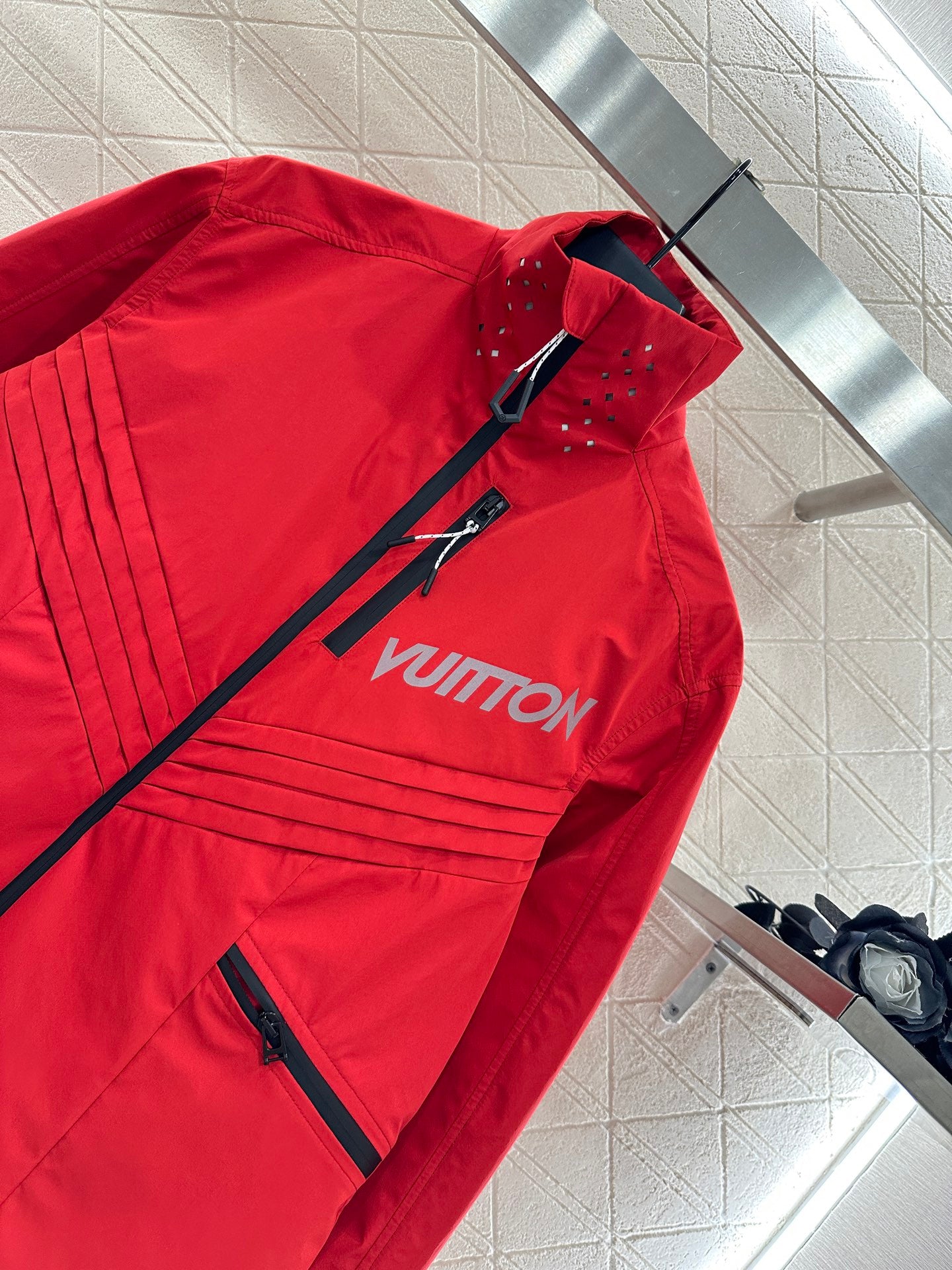 L 25 Fashion charging nylon jacket(GRAY/RED)
