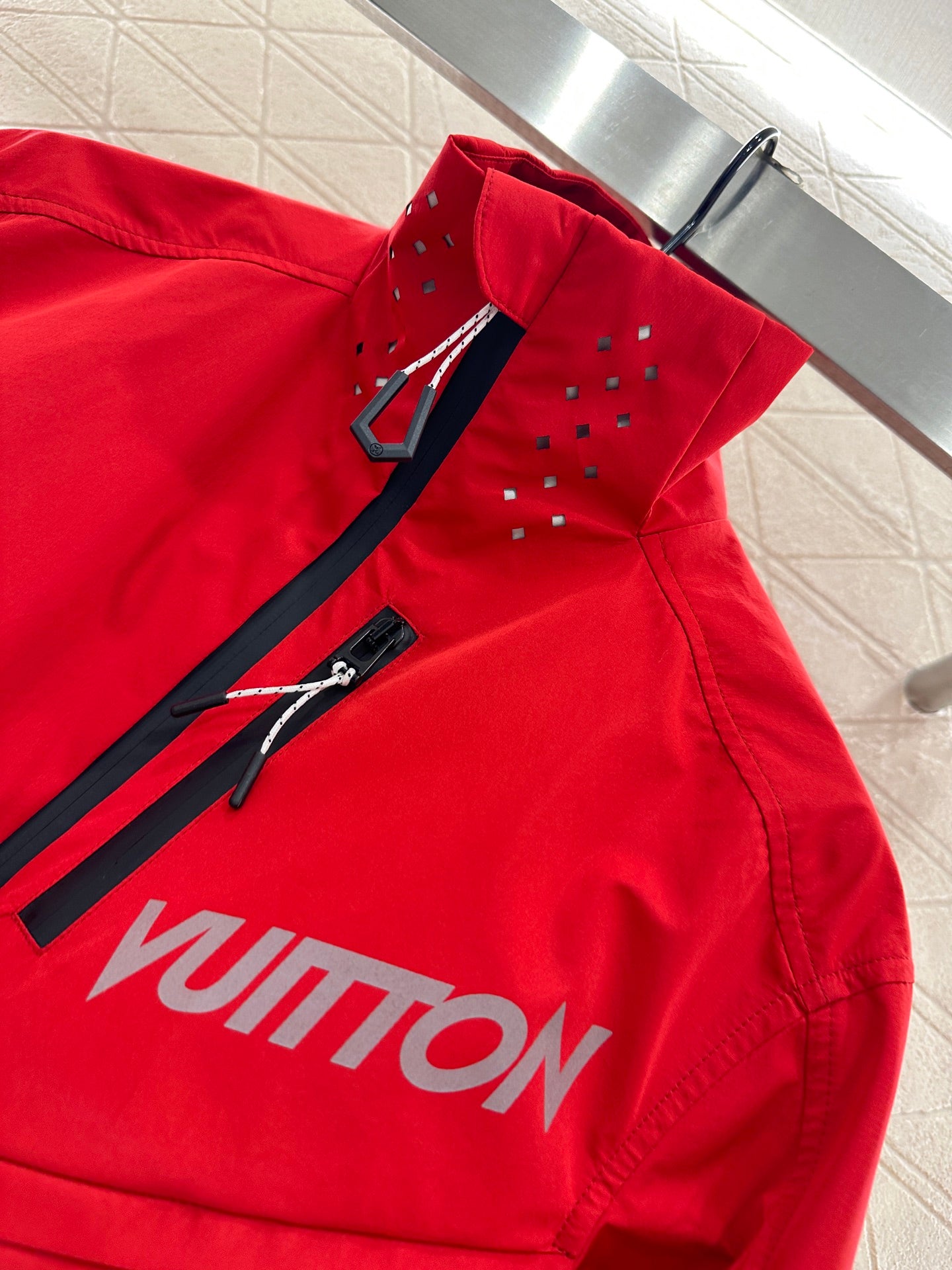 L 25 Fashion charging nylon jacket(GRAY/RED)