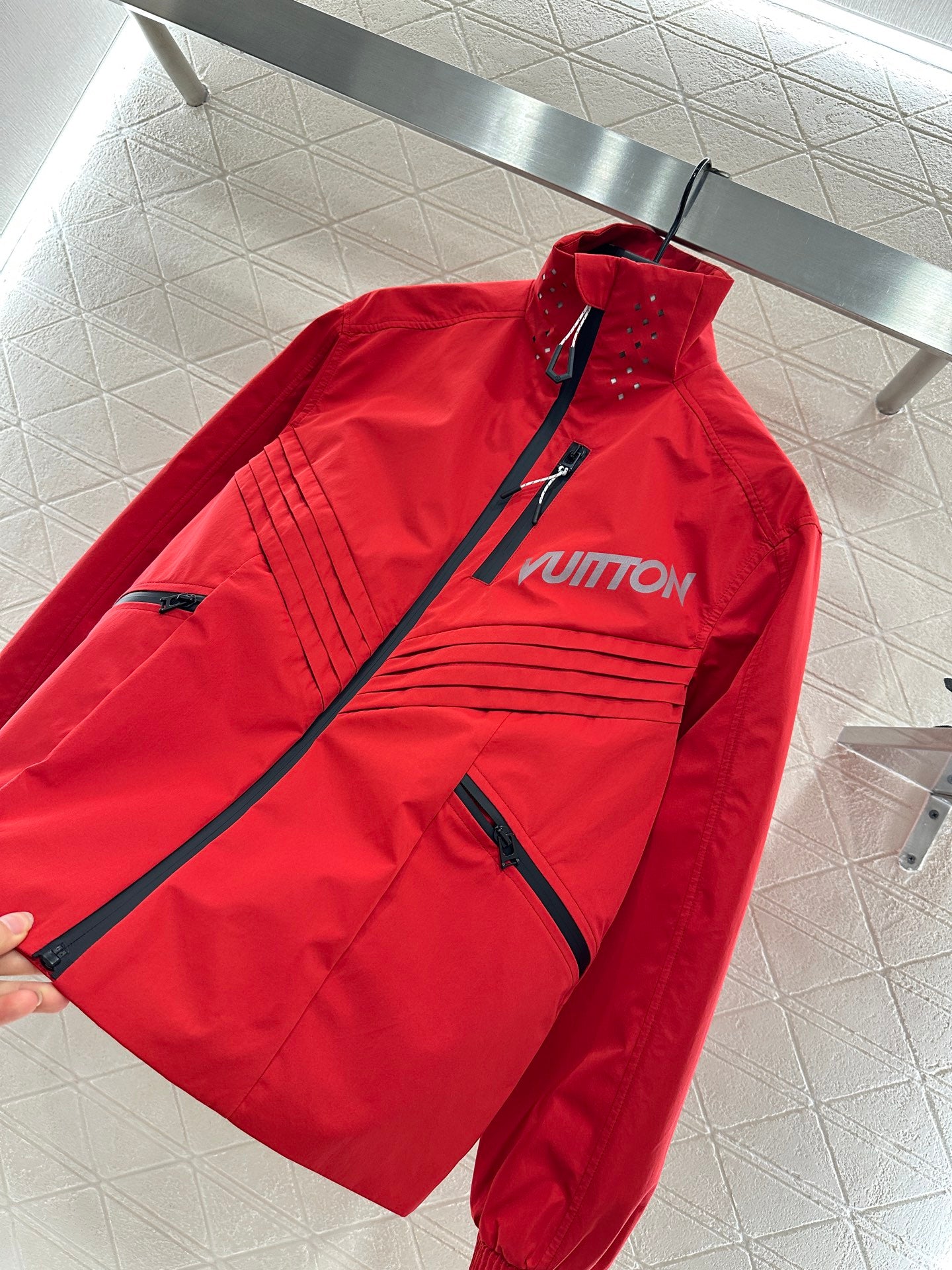 L 25 Fashion charging nylon jacket(GRAY/RED)