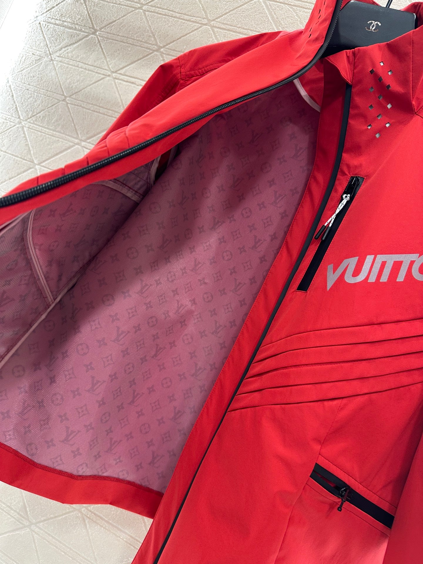 L 25 Fashion charging nylon jacket(GRAY/RED)