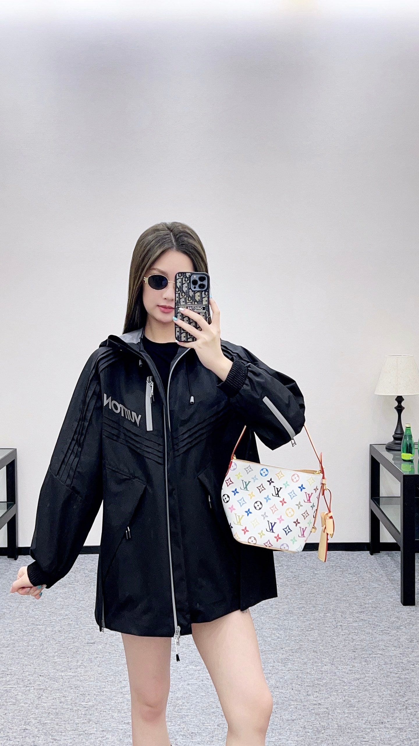 L 25 Fashionable charging nylon long jacket