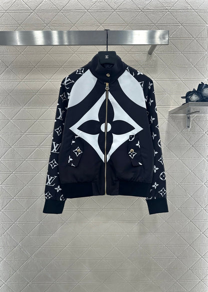 L 25 Positioning printed zipper jacket+pants set