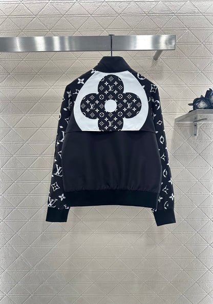 L 25 Positioning printed zipper jacket+pants set