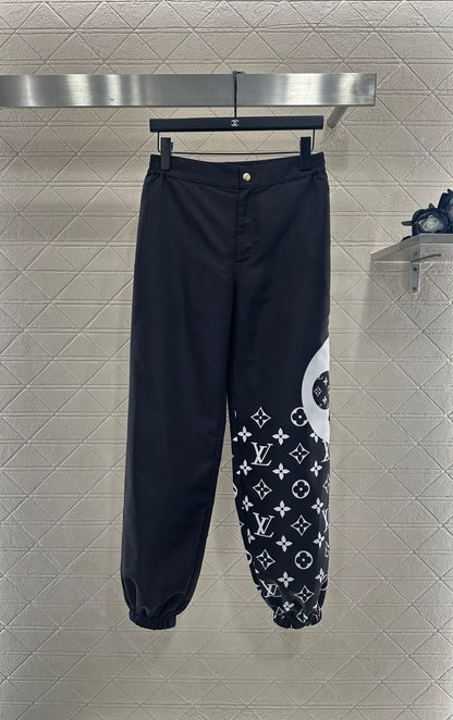 L 25 Positioning printed zipper jacket+pants set