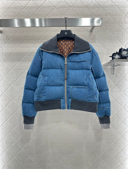 L 25 Cowboy collar zipper jacket down jacket