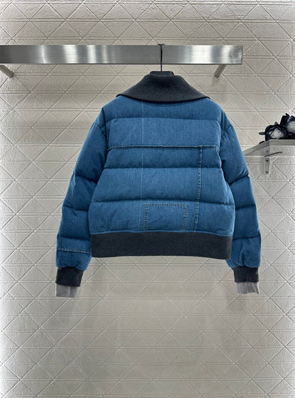 L 25 Cowboy collar zipper jacket down jacket