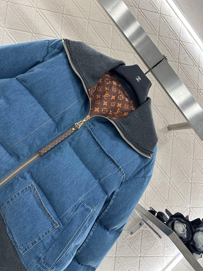 L 25 Cowboy collar zipper jacket down jacket