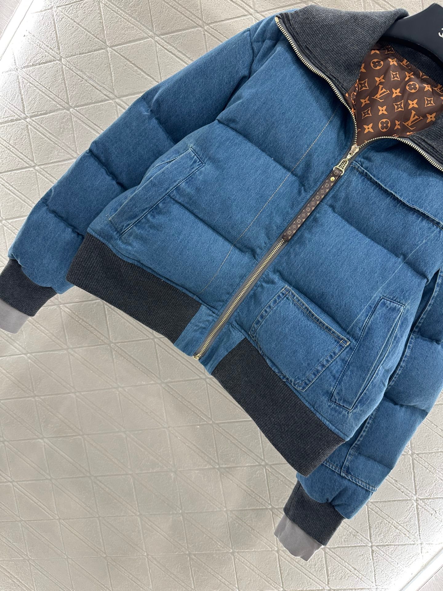 L 25 Cowboy collar zipper jacket down jacket