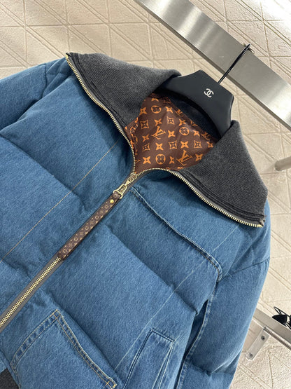 L 25 Cowboy collar zipper jacket down jacket